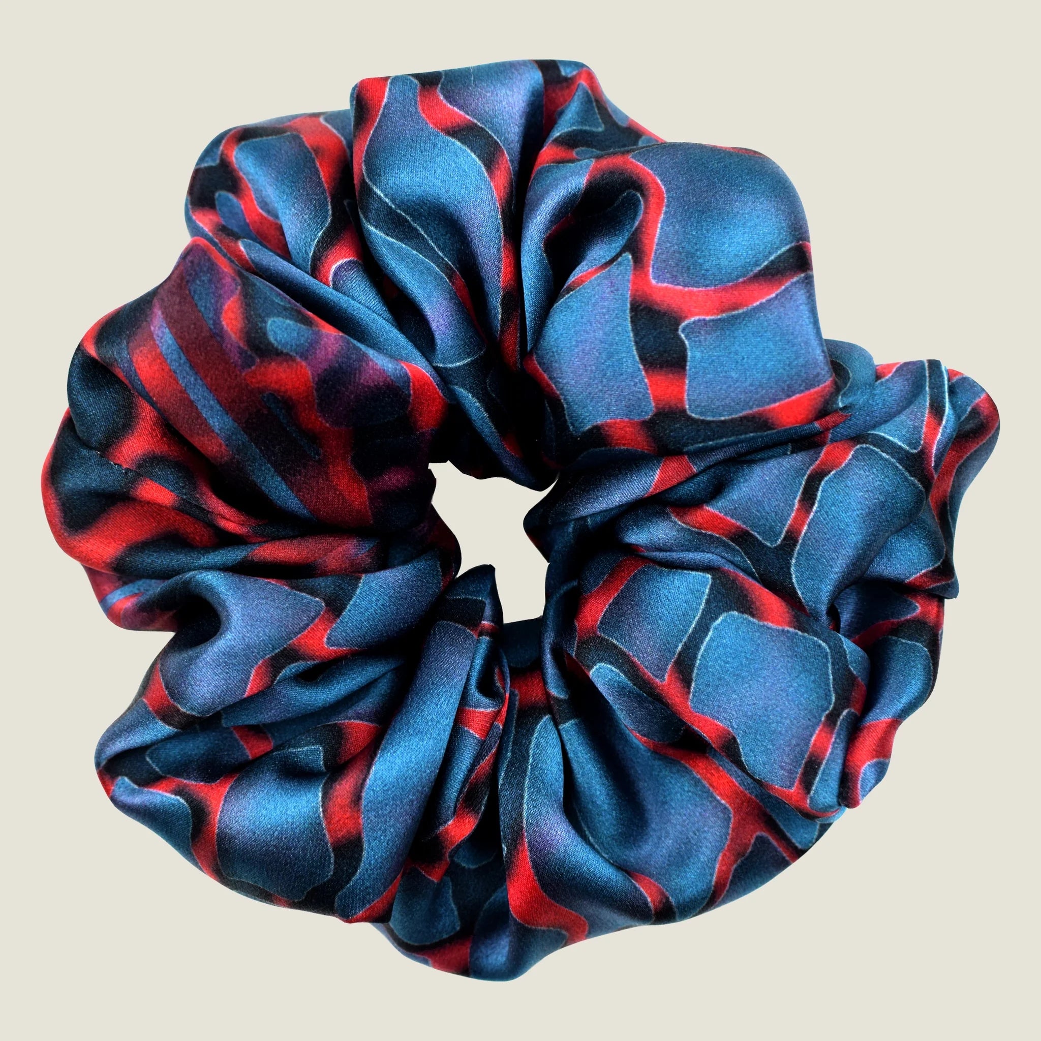100% silk Chrome Blue Silk Scrunchie in blue by Laslett England