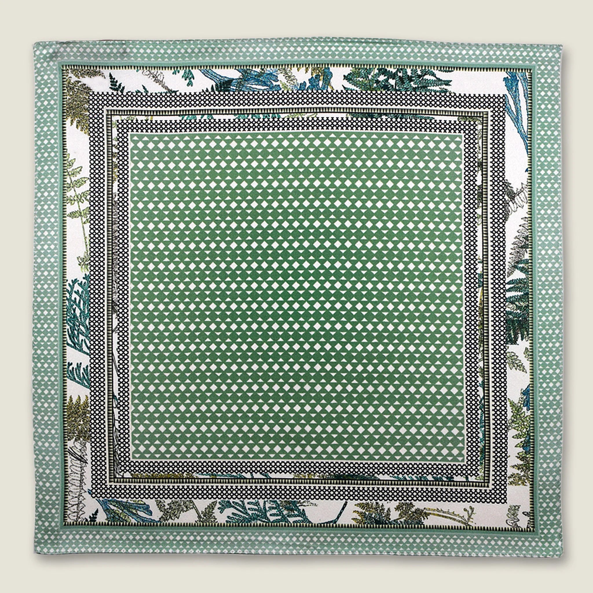 100% silk Panama Sage Pocket Square in green by Laslett England