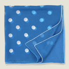 100% silk Solitaire Spot Blue Chiffon in blue by Laslett England