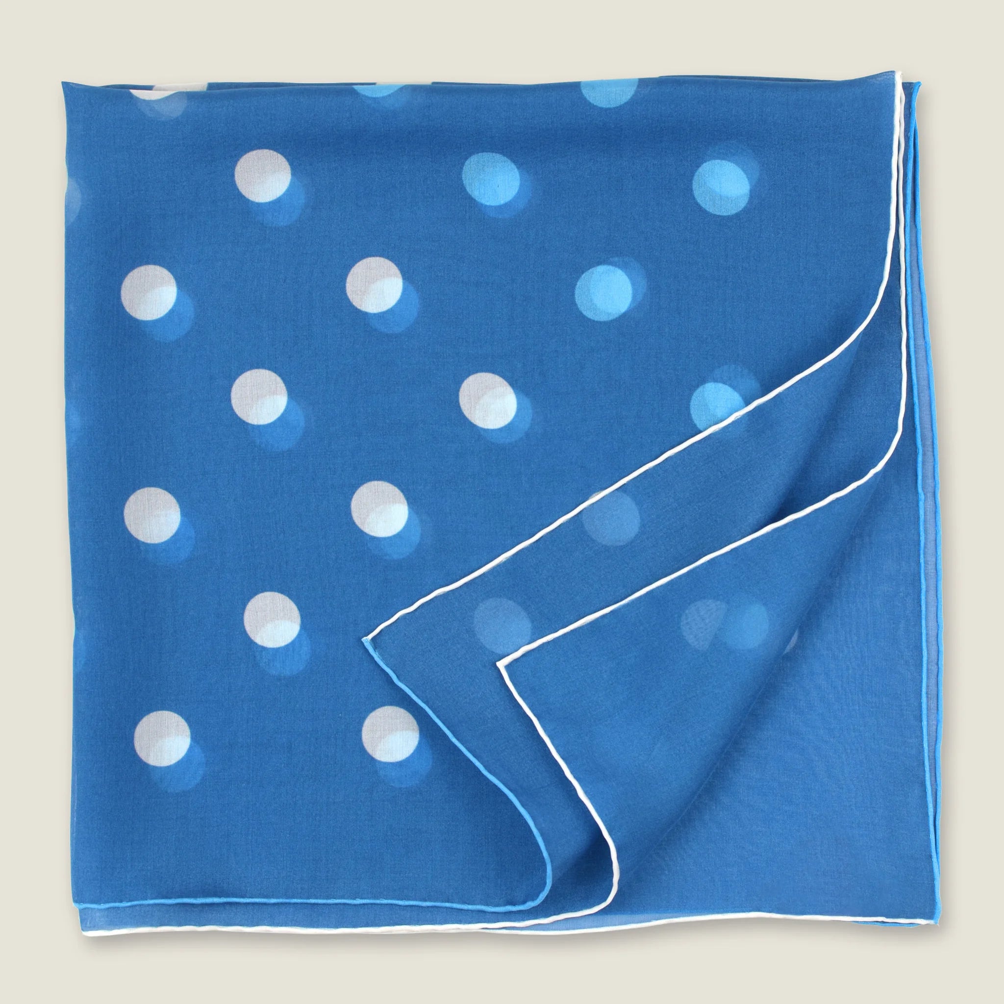 100% silk Solitaire Spot Blue Chiffon in blue by Laslett England