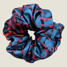 100% silk Chrome Blue Silk Scrunchie in blue by Laslett England
