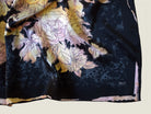 Midnight Rose 90cm silk square loosely folded to show drape and weight of the fabric — Laslett England