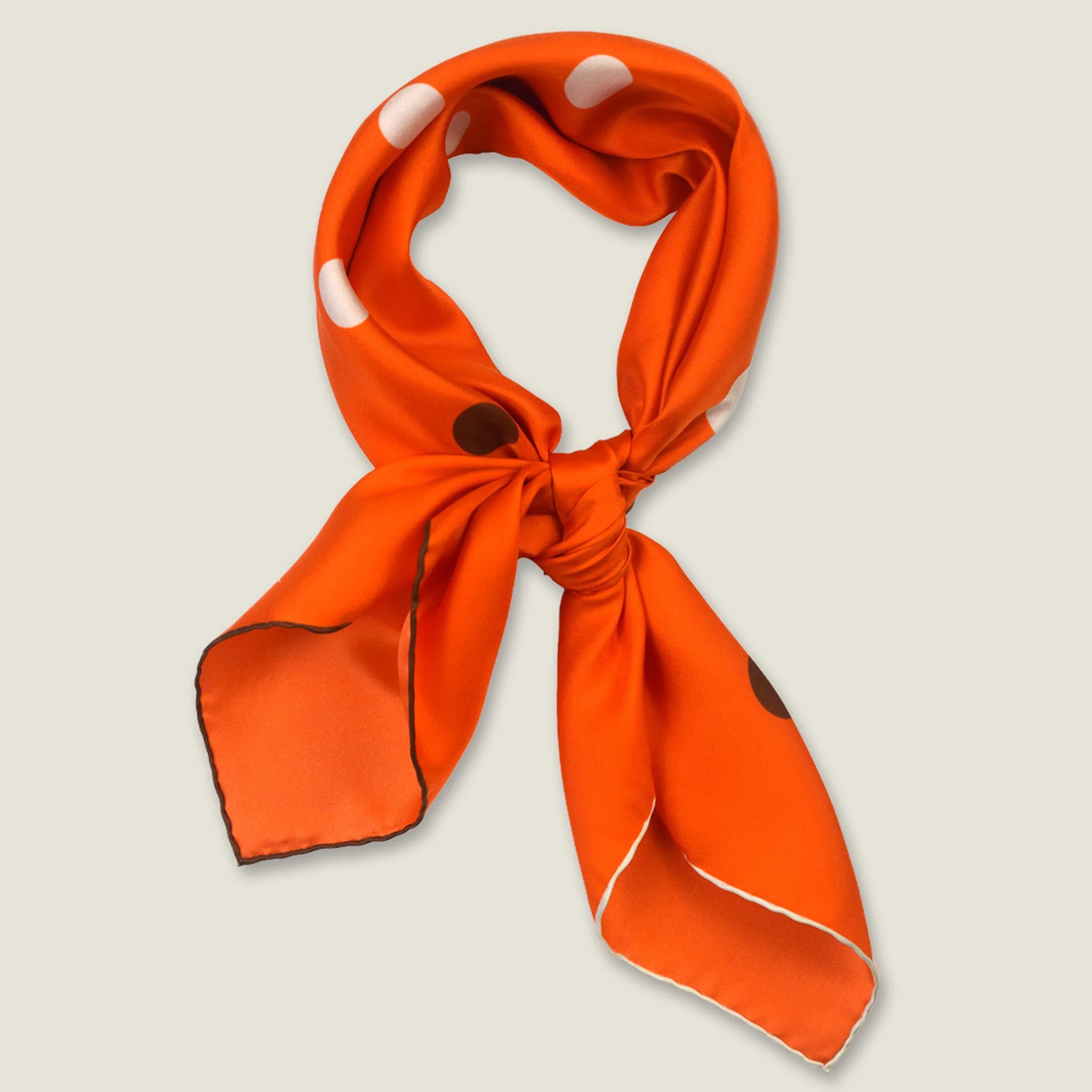 100% silk Solitaire Spot Orange Cafe Foulard in orange by Laslett England
