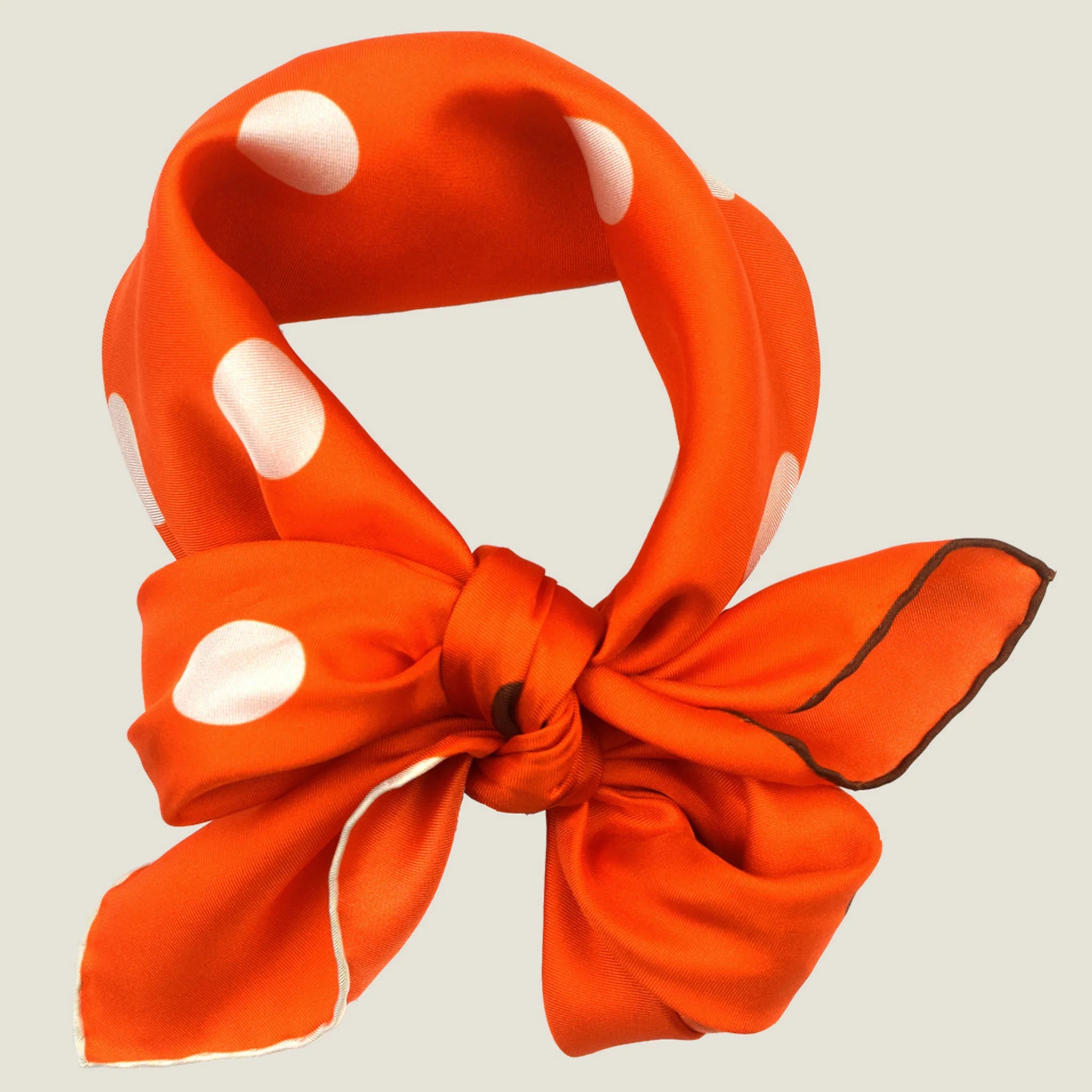 100% silk Solitaire Spot Orange Cafe Foulard in orange by Laslett England