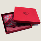 Laslett England Marble Red pocket square in Laslett England signature red box. 